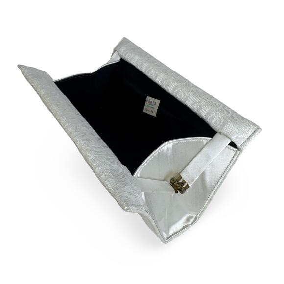 Vintage Facile White Lace Satin Evening Clutch – 1950s–60s Made in USA - Picture 1 of 16